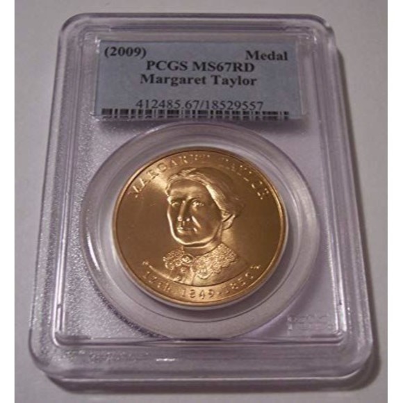 2009 Margaret Taylor First Spouse Bronze Medal U.S. Mint MS67 RED PCGS - Picture 1 of 2